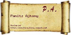 Panitz Ajtony névjegykártya